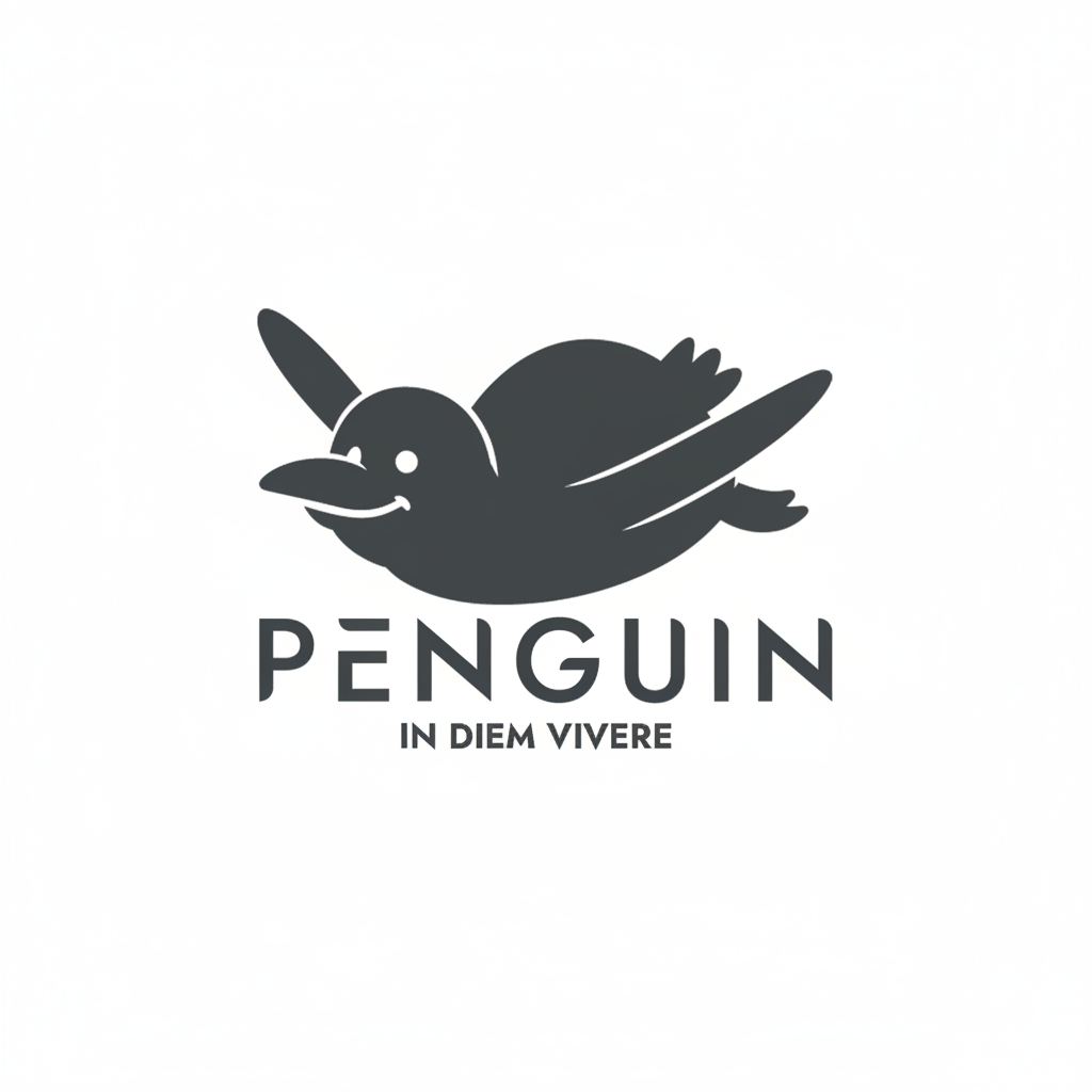 Penguin Hoodie met In Diem Vivere logo (geborduurd - M/L)