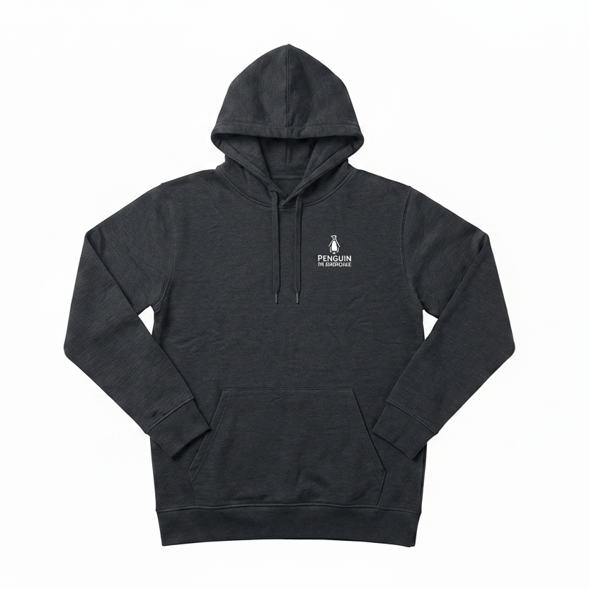 Penguin Hoodie met In Diem Vivere logo (geborduurd - M/L)